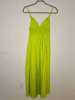 Zara Neon Lime Green Maxi Dress